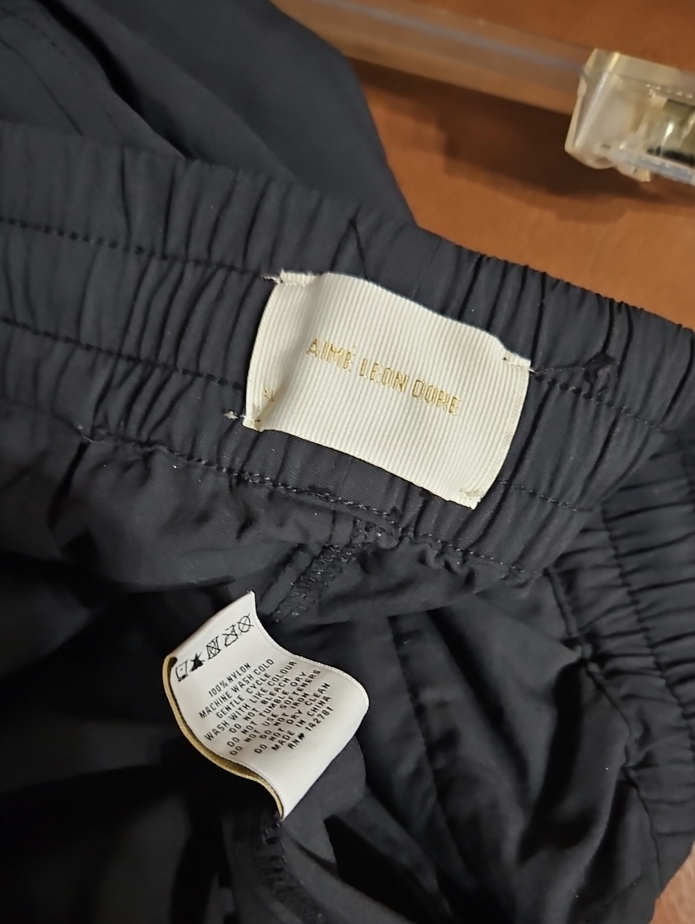 Aime Leon Dore Black Nylon Jogger Pants Drawstring View 3